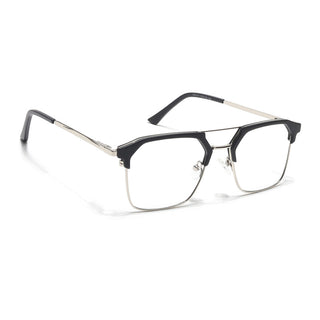 Eyejack Turbo Black & Silver Wayfarer Eyeglasses for Men & Women