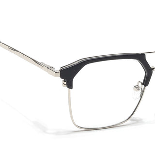 Eyejack Turbo Black & Silver Wayfarer Eyeglasses for Men & Women