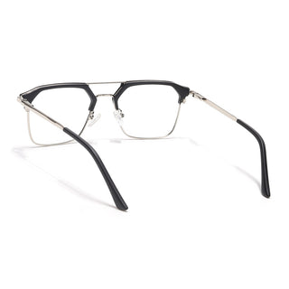 Eyejack Turbo Black & Silver Wayfarer Eyeglasses for Men & Women