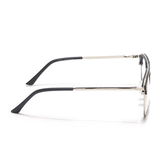 Eyejack Turbo Black & Silver Wayfarer Eyeglasses for Men & Women