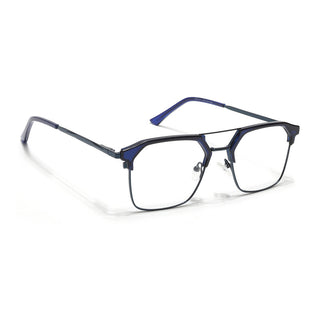 Eyejack Turbo Shine Blue Wayfarer Eyeglasses for Men & Women (202431CL910-C5)