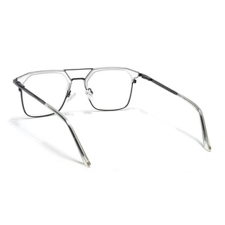 Eyejack Turbo Transparent & Black Wayfarer Eyeglasses for Men & Women (202431CL913-C8)