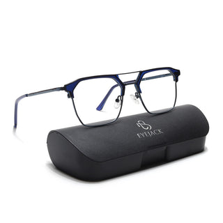 Eyejack Turbo Shine Blue Wayfarer Eyeglasses for Men & Women (202432CL922-C5)