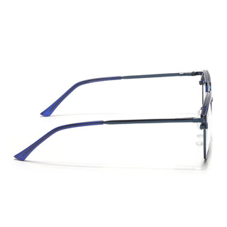 Eyejack Turbo Shine Blue Wayfarer Eyeglasses for Men & Women (202432CL922-C5)