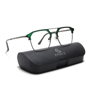 Eyejack Turbo Green & Black Wayfarer Eyeglasses for Men & Women (202434CL945-C4)