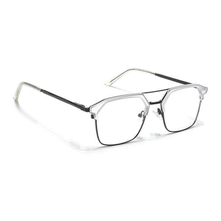 Eyejack Turbo Transparent & Black Wayfarer Eyeglasses for Men & Women (202434CL949-C8)