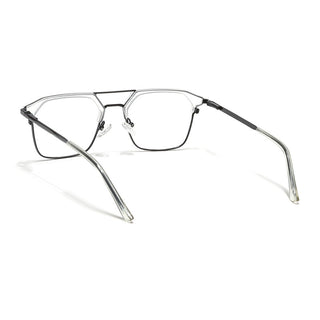 Eyejack Turbo Transparent & Black Wayfarer Eyeglasses for Men & Women (202434CL949-C8)