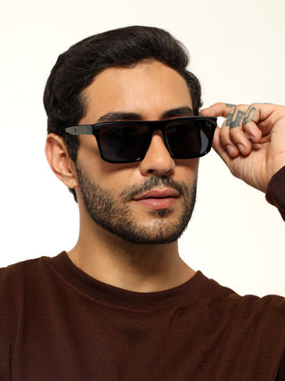 Eyejack Wayfarer Polarized Sunglasses for Men & Women (Black Lens | Shine Black Frame - 20243PCL535-C2)