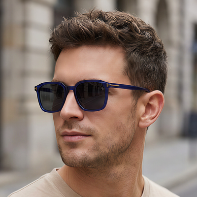 Eyejack Blue Square Sunglasses for Men & Women (97109CL1063)