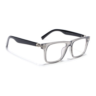Eyejack Transparent Grey Square Eyeglasses for Men & Women (2258FCL2151-C2)