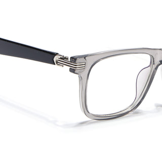 Eyejack Transparent Grey Square Eyeglasses for Men & Women (2258FCL2151-C2)