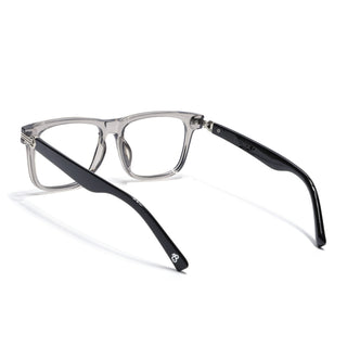 Eyejack Transparent Grey Square Eyeglasses for Men & Women (2258FCL2151-C2)