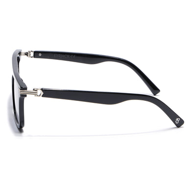 Eyejack Shine Black Rectangle Sunglasses for Men & Women (2261CL2148)