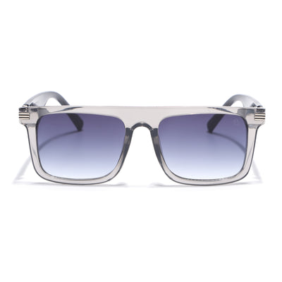 Eyejack Transparent Grey Rectangle Sunglasses for Men & Women (2261CL2149)