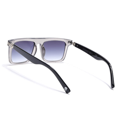 Eyejack Transparent Grey Rectangle Sunglasses for Men & Women (2261CL2149)