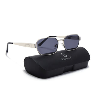 Alpha - Silver Rectangle Sunglasses I Blue Lens (2320CL2178)