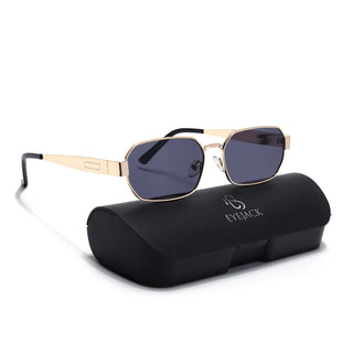 Alpha - Golden Rectangle Sunglasses I Blue Lens (2320CL2179)