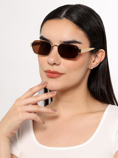 Alpha - Golden Rectangle Sunglasses I Brown Lens (2320CL2180)