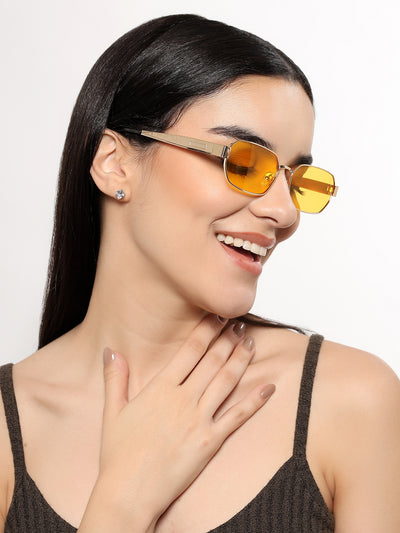 Alpha - Golden Rectangle Sunglasses I Yellow Lens (2320CL2181)