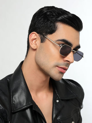 Auralis I Silver Hexagonal Sunglasses - (2321CL2183)