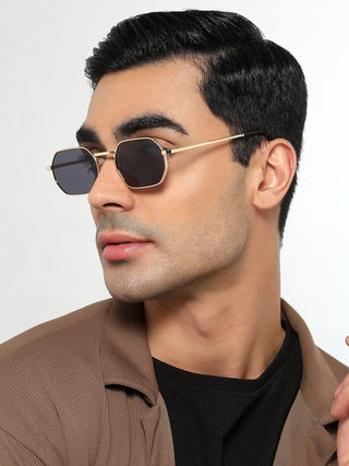 Auralis I Golden Hexagonal Sunglasses - (2321CL2184)