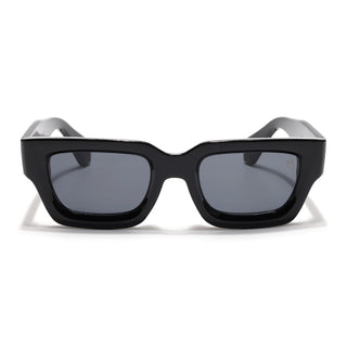 Eyejack Black Rectangle Sunglasses for Men & Women (2387CL966)