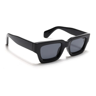 Eyejack Black Rectangle Sunglasses for Men & Women (2387CL966)