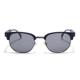 Eyejack Blue & Grey Hexagonal Sunglasses for Men & Women (2392CL1092)