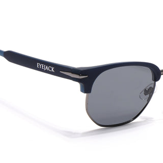 Eyejack Blue & Grey Hexagonal Sunglasses for Men & Women (2392CL1092)