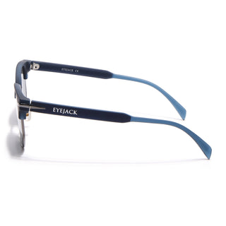 Eyejack Blue & Grey Hexagonal Sunglasses for Men & Women (2392CL1092)