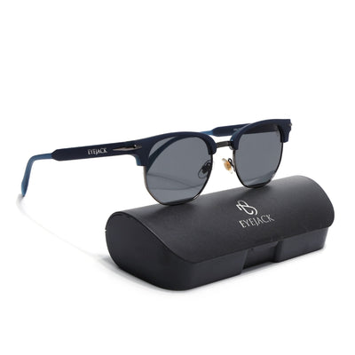 Eyejack Blue & Grey Hexagonal Sunglasses for Men & Women (2392CL1092)