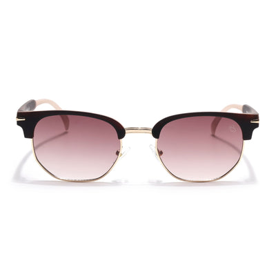 Eyejack Brown & Golden Hexagonal Sunglasses for Men & Women (2392CL1093)