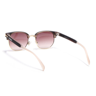 Eyejack Brown & Golden Hexagonal Sunglasses for Men & Women (2392CL1093)