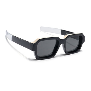 Eyejack Black & Cream Square Sunglasses for Men & Women (2434CL890)