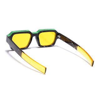 Eyejack Black & Green Square Sunglasses for Men & Women (2434CL891)