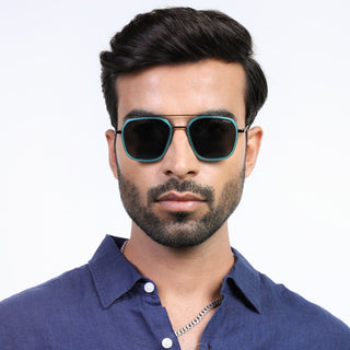 Eyejack Aura Sea Green & Grey Wayfarer Polarized Sunglasses for Men & Women (2504PCL1493)