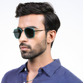 Eyejack Aura Sea Green & Grey Wayfarer Polarized Sunglasses for Men & Women (2504PCL1493)