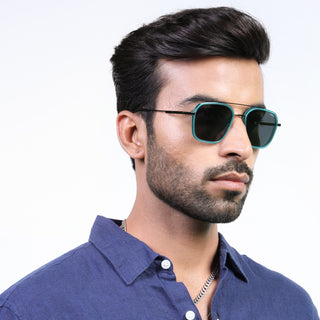 Eyejack Aura Sea Green & Grey Wayfarer Polarized Sunglasses for Men & Women (2504PCL1493)