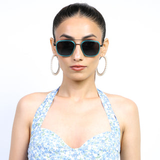 Eyejack Aura Sea Green & Grey Wayfarer Polarized Sunglasses for Men & Women (2504PCL1493)