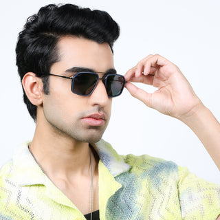 Eyejack Aura Blue & Grey Wayfarer Polarized Sunglasses for Men & Women (2505PCL1500)