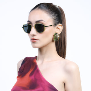 Eyejack Aura Light Green & Grey Wayfarer Polarized Sunglasses for Men & Women (2506PCL1515)