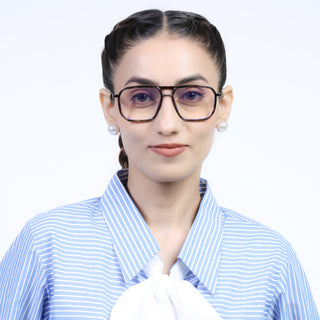 Eyejack Aura Demi Brown & Grey Wayfarer Eyeglasses for Men & Women (2507FCL1606-C10)