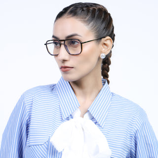 Eyejack Aura Demi Brown & Grey Wayfarer Eyeglasses for Men & Women (2507FCL1606-C10)