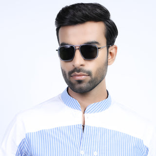 Eyejack Aura Sky Blue & Grey Wayfarer Polarized Sunglasses for Men & Women (2507PCL1522)