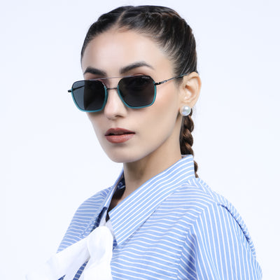 Eyejack Aura Sea Green & Grey Wayfarer Polarized Sunglasses for Men & Women (2508PCL1533)