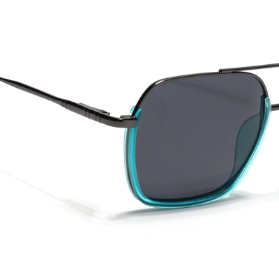 Eyejack Aura Sea Green & Grey Wayfarer Polarized Sunglasses for Men & Women (2508PCL1533)