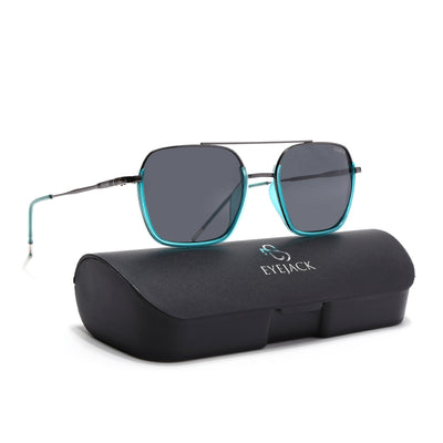 Eyejack Aura Sea Green & Grey Wayfarer Polarized Sunglasses for Men & Women (2508PCL1533)