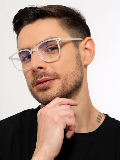 Eyejack NEO Transparent Wayfarer Eyeglasses for Men & Women (28049CL1176-C7)