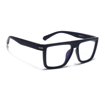 Eyejack Crossline Navy Blue Square Eyeglasses for Men & Women (2901FCL2083-C3)