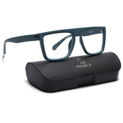 Eyejack Crossline Blue Square Eyeglasses for Men & Women (2901FCL2084-C4)